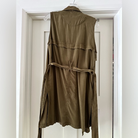 Dex olive green long vest Ladies M - Picture 5 of 9